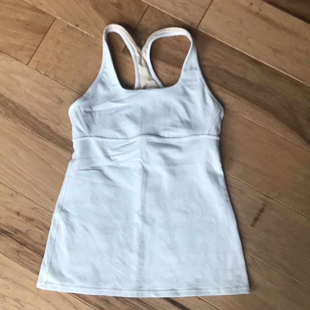 White LULULEMON top
